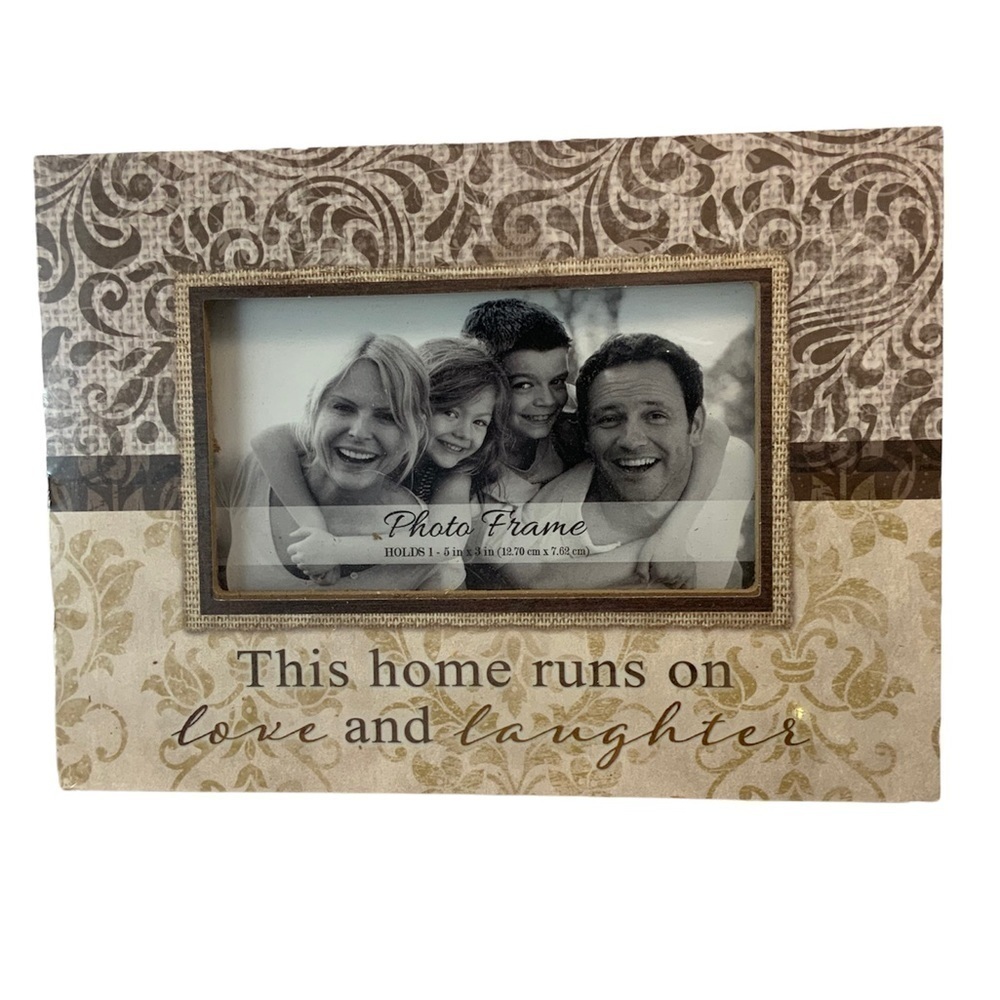 Photo Frame This Home Runs on Love and Laughter Inspirational Box Frame Neutral
